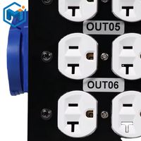 Boîte de distribution d'alimentation de scène portable triphasée 5 broches 6CH 32A avec prises américaines et corps en fer
