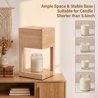 Lampe chauffe-bougie réglable sans flamme avec cadre en bois, pour bougies parfumées – Cadeau haut de gamme pour les amateurs de parfums