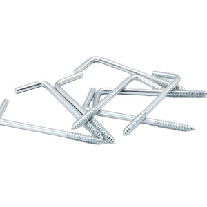 Crochets à vis en forme de L plaqués zinc, crochets à <span class=keywords><strong>visser</strong></span> en acier au carbone à angle droit, plusieurs tailles pour l'industrie générale - Product Image 2