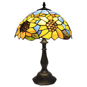 <span class=keywords><strong>Lampe</strong></span> de table en verre teinté <span class=keywords><strong>Tiffany</strong></span> de style pastoral 12 ''de <span class=keywords><strong>petite</strong></span> taille pour salon, chambre ou bar - Product Image 2