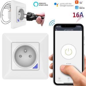Prises et interrupteurs intelligents Wi-Fi TY-EU86 EU Tuya avec moniteur de consommation, contrôle vocal Alexa et panneau en verre - Product Image 2
