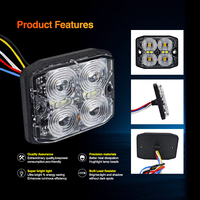 Feux stroboscopiques LED ambre homologués Emark R65 R10, 18 motifs, feux d'avertissement LED pour camion, tracteur