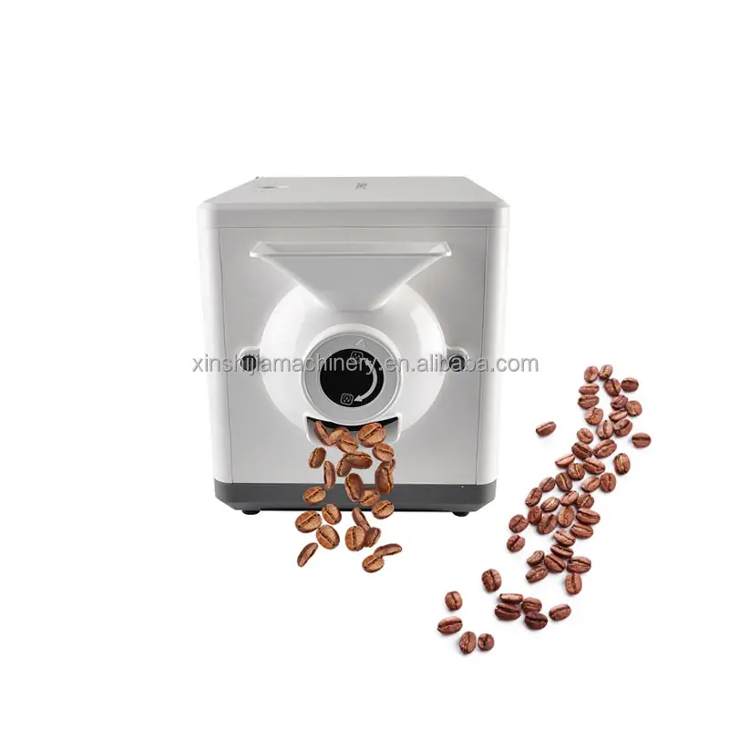 Tostador de granos eléctrico para el hogar, control de temperatura y tiempo pequeño, tambor rotativo, granos, nueces, cacahuetes, granos de café