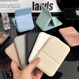 Miroir de maquillage compact pliable en cuir PU de 4,25 pouces avec logo personnalisé, miroir portable réglable pour sac à main, vanité, table, cadeaux - Product Image 4