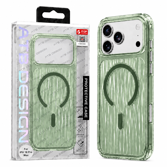 ATB Luxury Clear Corrugated Phone Case for iPhone 18 17 16 15 Pro Max Magnetic Case Shockproof Wireless Charging Cover Wholesale