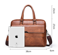 Porte-documents pour homme en cuir PU de haute qualité, logo personnalisé, sac à bandoulière pour ordinateur portable 15,6 pouces, grande capacité, sac à main de bureau