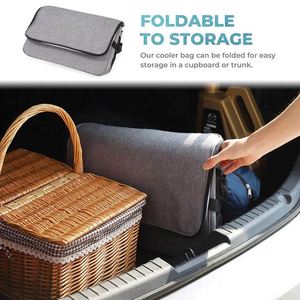 Soft Cooler Bag with Hard Liner Large Insulated Picnic Lunch Bag Box Cooling Bag for Camping Family Outdoor Activities - Product Image 6