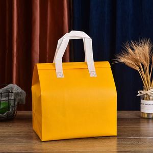 Sacs isothermes personnalisés en coton perlé non tissé, sacs d'emballage jetables pour la restauration rapide, le thé au lait, le traiteur, et les sacs fourre-tout pour le pain - Product Image 6