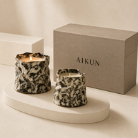 AIKUN – Bougie parfumée en céramique avec logo personnalisé OEM, marque privée, design distinctif et contrôle strict de la qualité du produit