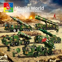 Woma C0126/C0130 Modèle militaire compatible en petites pièces, missile air-terre Red Flag, jouet en plastique de haute qualité, pour les enfants de 8 à 13 ans