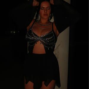 Bra <span class=keywords><strong>Harness</strong></span> Pendek Model Halter dengan Rantai, Bikini Berpayet Logam, Atasan Kristal, Perhiasan Tubuh, Pakaian Festival, Hadiah Liburan untuk Wanita - Product Image 4