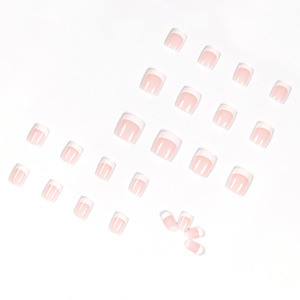 24 pièces de capsules d'ongles artificiels à presser, blanc français, bord blanc, sans couture, amovibles, couverture complète, imperméables - Product Image 4