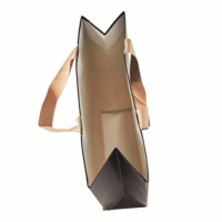 Sac de shopping en papier d'art imprimé avec logo personnalisé, emballage cadeau de luxe avec poignée en ruban doux