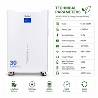 Système de stockage d'énergie solaire pour appareils ménagers Solard 51V 600Ah avec contrôle BMS avancé, batterie de stockage d'énergie empilable de 30 kWh