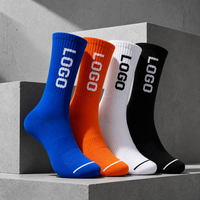 Chaussettes habillées côtelées respirantes pour hommes en coton peigné avec logo personnalisé, emballage en sac à fermeture éclair givré, marque privée OEM, vente en gros