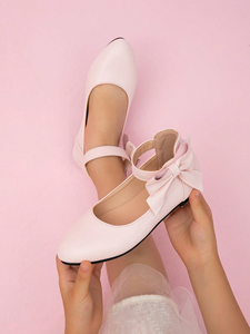 Zapatos Mary Jane de Princesa para Niñas, Zapatos de Vestir Planos de Moda con Suela Suave de Cuero, Hebilla con Lazo y Diseño a Cuadros - Product Image 5