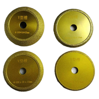 Meule diamantée abrasive personnalisée de 100 mm, finisseur à rainure en V de 5-25 mm pour marbre et granit, outil de dressage de bords HuaYu