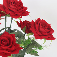 Bouquet de 7 petites roses artificielles en soie à angle droit pour mariage, hôtel, décoration intérieure – Lot semi-manuel pour fabricants