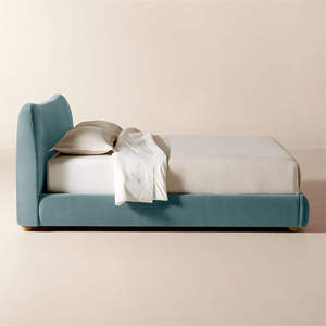 Modern Solid Wood Soft <b>Bed</b> Upholstered <b>Platform</b> <b>Bed</b> Frame King Size Oak - Product Image 2