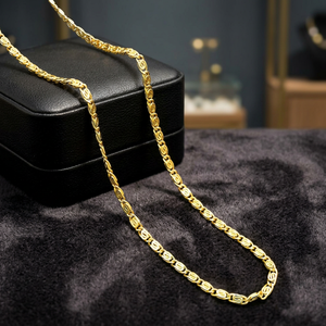 Wholesale 14K18K24K Micron Gold Plated Byzantine <b>Link</b> Chain Necklaces Modern Chain Design Brass Chains Fashion Chains Necklaces - Product Image 6