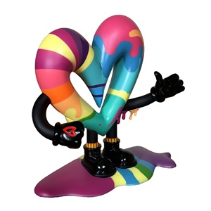 Escultura de Corazón de Fibra de Vidrio Pintada a Mano Personalizada, Arte Tridimensional Duradero de Gran Escala con Temática de Personajes de Cine y Televisión para Uso en Interiores/Exteriores - Product Image 4