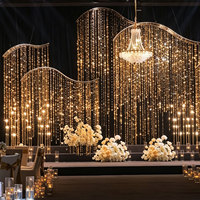 Rideau de perles à sequins de luxe en forme de S, doré et argenté, pour décorations de plafond de mariage, toile de fond de scène, événements et fêtes (vente en gros)
