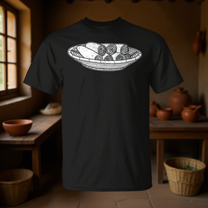 T-shirt unisexe adulte à col rond et manches courtes, imprimé en sérigraphie, avec motif de pain plat africain Injera, cuisine éthiopienne, Érythrée, Soudan - Product Image 3