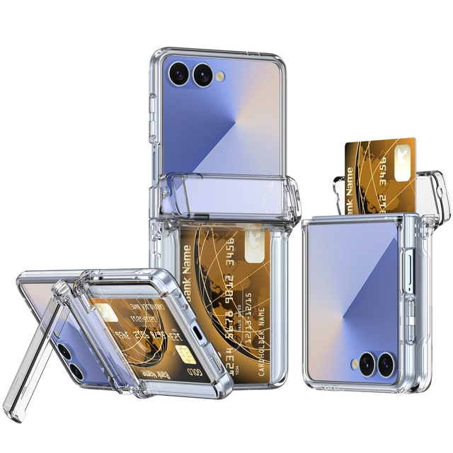 New Arrival High Quality Kickstand Card Holder Shockproof Phone Cover case with Screen Protector for samsung Z Flip 8 7 6 5 4 3