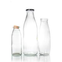 Prix bon marché personnalisé grande capacité 1000ml 1L bouteille en verre bouteille de lait en verre avec couvercle