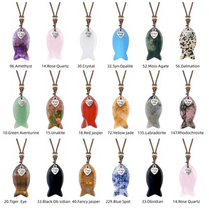 Collar con Colgante de Cristal Natural en Forma de Pez, Cordón Trenzado Ajustable, Amuleto de Piedra Preciosa con la Frase "I Love My Cat" <span class=keywords><strong>para</strong></span> Amantes de los Gatos, con Caja - Product Image 6