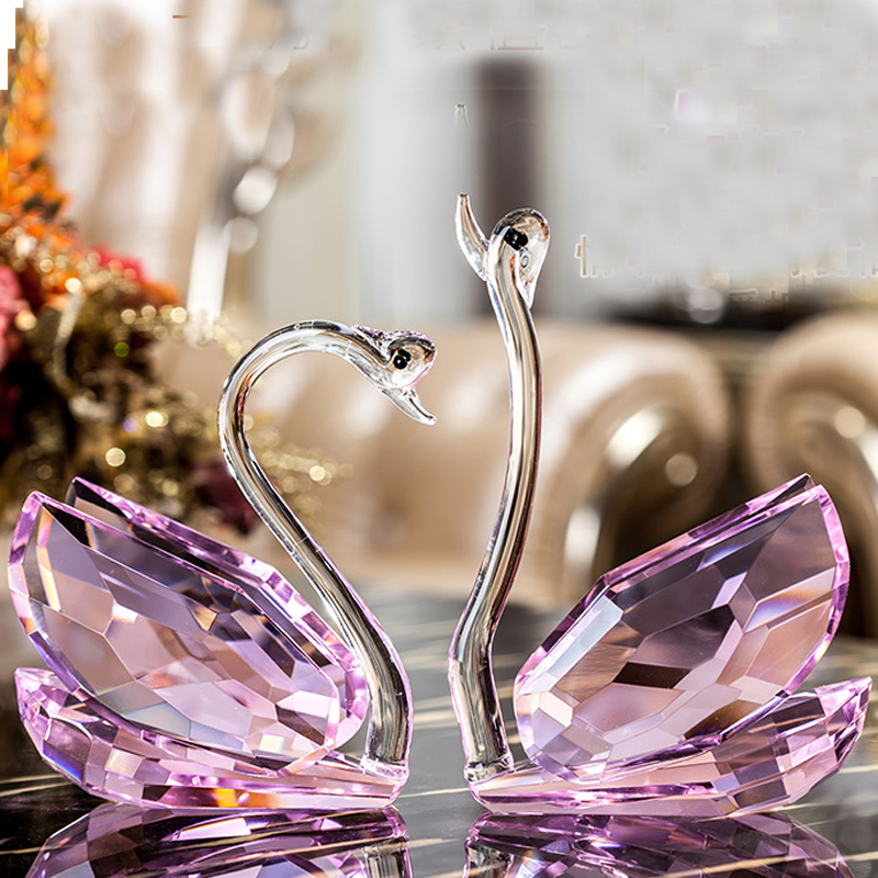 Ornament Wed Favor Glass Crystal Swan - Elegant Gift