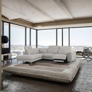 <span class=keywords><strong>Manwah</strong></span> ชุดโซฟาปรับนอนหนังสีขาวทันสมัย, ชุดโซฟาหนังสังเคราะห์สำหรับห้องนั่งเล่น - Product Image 2