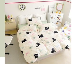200TC buena calidad 100% algodón sábana dormitorio infantil edredón perro y gato dibujos animados diseños juego de cama - Product Image 6