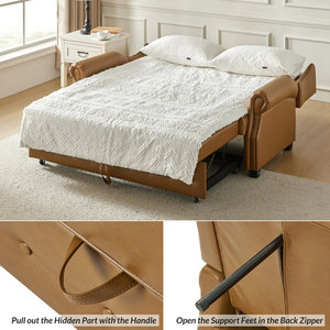 Sofá Cama Esquinero Moderno en Forma de L, Convertible, de Tela, con Almacenamiento, Plegable, para Sala de Estar y Dormitorio - Product Image 6