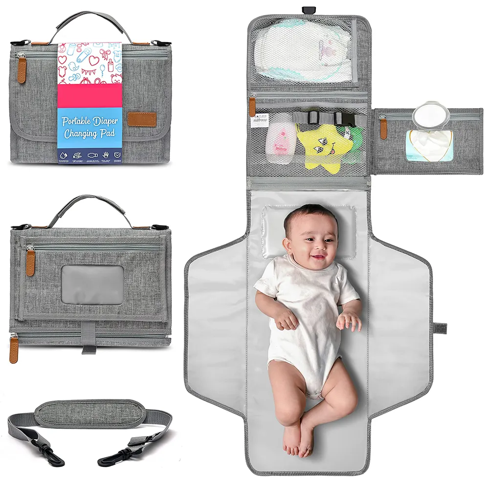 Özel çok amaçlı katlanabilir bebek değiştirme matı su geçirmez bebek bezi çantası arabası taşınabilir bebek bezi değiştirme pedi bebek için