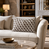 Coussin décoratif de luxe pour canapé - Housse de coussin texturée avec fermeture éclair discrète, taille personnalisée pour la décoration d'hôtel et de maison