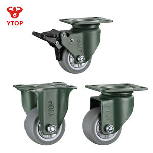 YTOP acier au manganèse 2 pouces roulettes en polyuréthane TPU à usage moyen robuste métrique M8 20mm tige filetée <span class=keywords><strong>roulette</strong></span> en TPU - Product Image 1