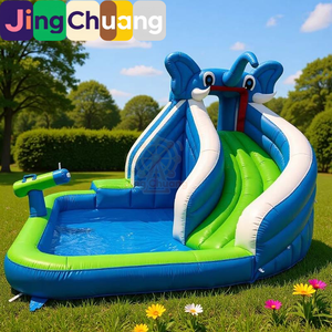 Toboggan Gonflable pour Enfants à Double Voie en Forme de Crocodile, Jouet Aquatique, Équipement de Jeux Extérieur Domestique en PVC Épaissi de Grande Taille - Product Image 1