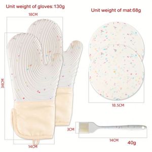 Mitaines de four en silicone résistantes à la chaleur avec maniques pour la cuisine - Product Image 4