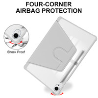 360 support rotatif Flip PU cuir clair acrylique couverture arrière tablette étui pour Samsung Galaxy Tab A8 A9 Plus S6 S9 S10 S11 FE Lite