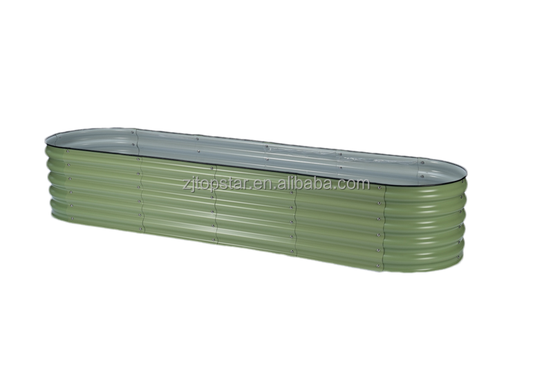 Wholesale Large Capacity Galvanized Steel Oval Raised Garden Bed Planter Kit Customizable OEM ODM Outdoor Home Use Large Root