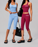 Short de yoga taille basse style pantalon mi-long pour l'été, avec effet gainant ventre plat et design froncé fessier, idéal pour le sport et les tenues quotidiennes