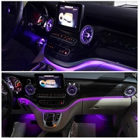Iluminación Ambiental de 64 Colores W447 para Mercedes Benz Clase V 2016 a 2023, Luz Interior W447, Rejilla de Ventilación de Aire Tipo Turbina
