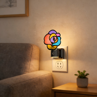 Veilleuse rose LOHAS, lumière blanche douce, luminosité réglable de 0 à 100 LM, veilleuse décorative en acrylique pour chambre à coucher