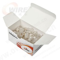 Conectores RJ45 al por mayor OWIRE para Cat5e/Cat6, enchufe modular Ethernet 8P8C con 50 contactos chapados en oro, paquete a granel para redes