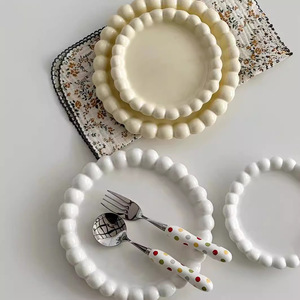 High-End Cream Style Ins <b>Plate</b> <b>Disposable</b> Creative Fruit Pasta Western Food <b>Plate</b> for Parties for Hotels - Product Image 3