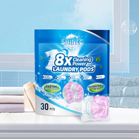 Sampel Gratis 30 Butir Deterjen Pakaian Beraroma Sakura, Pengiriman Cepat, Butiran PVA Larut Air Sekali Pakai, Konsentrat