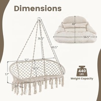 Chaise suspendue double en métal grande taille pour intérieur et extérieur – Vente chaude du fabricant