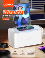 Regleta Eléctrica Multifuncional Blanca Ldnio SN5311W con Caja Organizadora y Enchufe de Extensión