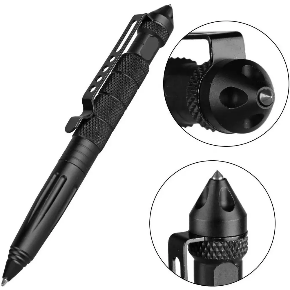 Tactical Pen Multifunction Self Defense Aluminum Alloy Emergency Glass Breaker Pen Outdoor EDC Security Survival Tool